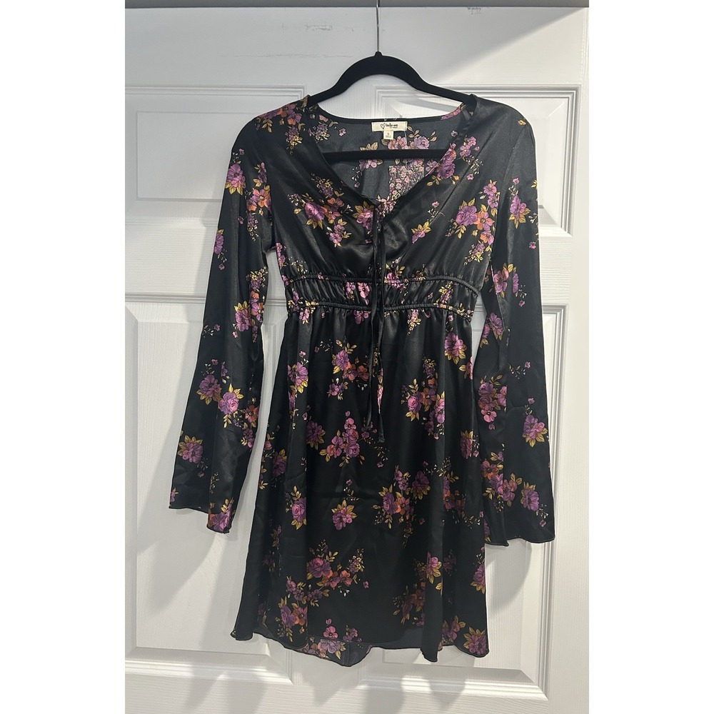 Midi Dress Flowy sleeves Sophisticated Floral Design Women's Size S